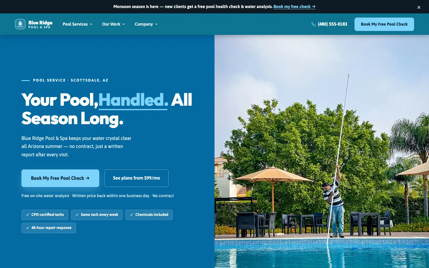 Blue Ridge Pool & Spa website